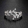 Fancy Leaf Design Adjustable Opening Rings for Women Sparkling Cubic Zirconia Olive Ring Party Daily Wear Jewelry - Image 2