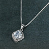 Elegant Cushion Shape Cubic Zirconia Pendant Necklace Silver Color Box Chain Women Accessories Jewelry - Image 10
