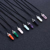 Hexagonal Column Quartz Necklaces Turquoises Pink Crystal Pendent Necklace For Women Chain Stone Choker Jewelry - Image 3