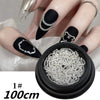 100/50cm Long Crystal Chain Nail Charms 1.5/2mm Shinying Clear/AB Diamond Nail Art Metal Steel French Manicure Crystal - Image 12