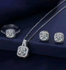 Square Zircon Crystal Earring Necklace Ring 3 Piece Set for Women Silver Color Princess Bride Wedding Banquet Jewelry Set - Image 7