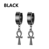 1 Pairs Punk Stainless Steel Stud Earrings Black Earrings Set For Men Women Vintage Hip Hop Piercing Ear Jewelry Accessories - Image 16