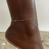 Women's Dainty Squashed Snake Chain Anklets Jewelry, Gold Color Stainless Steel Minimalist Anklet - Image 2