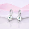 Colorful Cubic Zirconia Huggie Hoop Earrings in Flower Butterfly and Clover Designs - Image 34