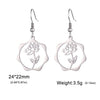 Birth Flowers Dangle Earrings Stainless Steel Gold Color Daisy Rose Snowdrop Women's Floral Earring Jewelry Birthday Gift - Image 24
