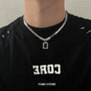 Square Zircon Double Layer Titanium Steel Necklace For Women Men Korean Sweater Chain Unisex Jewelry Accessories - Image 1