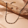 316L Stainless Concise Steel Black Glass Stone Necklace Bracelet Suit For Womens TrendNon-fading jewelry Set - Image 5