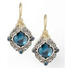 Vintage Square Blue Stone Boho Earrings for Women Ancient Ethnic Tone Engraving Flower Pattern Crystal Dangle Earrings Jewelry - Image 5