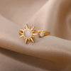 Ring For Women Stainless Steel Sun Pendant Spinner Fidget Finger Rings Birthday Jewelry Gift - Image 1