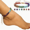 Ankle Bracelet for Women Double-Layer Braid Beach Accessories 7 Chakras Boho Turquoise Jewelry Black Green Red Summer Things - Image 2