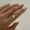 Stainless Steel Five-Petal Flower Ring in Multiple Colors - Image 14