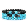 3Pcs/Set Men Natural Tiger Eye Lava Rock Beaded Bracelets Matte Black Onyx Stone Strand Bracelet For Man Yoga - Image 14