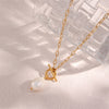 Freshwater Pearl Toggle Necklace for Women Paperclip Chain Necklace Stainless Steel Long Box Square Chain Long Choker - Image 16