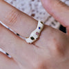 Silver Open Finger Ring Golden Enamel Donut Dazzling Geometric Punk For Women Jewelry Gift - Image 17