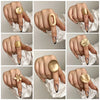 Elastic Rope Adjustable Rings for Women Men Irregular Geometric Matte Chunky Gold Color Finger Ring Charm Jewelry - Image 2