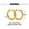 Stainless Steel Hoop Earrings Set 10 Pieces 8mm to 20mm - Image 14