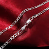 Silver set 4MM Chain for Men Women Bracelet Necklace Jewelry Lady Christma Gifts Charms Wedding - Image 3