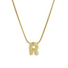 Cute English Letter Initial Necklace Gold Plated Zircon Paved Necklace Puffy Bubble Letter Necklace for Women - Image 13