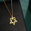 Him Heartagram Star Pendant Necklace Stainless Steel Heart Pentagonal Chain Necklace Women Couple Jewelry Wedding Gift - Image 21