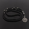 6mm Matte Black Obsidian Necklace with Compass Pendant for Men Handmade Jewelry - Image 6