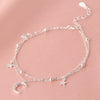 Sweet Temperament Silver Adjustable Star Moon Double-layer Bracelet for Women Summer Jewelry Accessories Gift Colorfast - Image 1