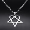 Hip Hop Rock Music Him Heartagram Star Heart Necklace for Women Men Stainless Steel Y2k Black Metal Band Goth Punk Chain Jewelry - Image 4