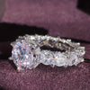 Selling Silver Plated Rings For Women Square Cubic Zircon Jewelry Wedding Engagement Ring Size 6-10 - Image 4