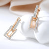 Silver Plated Zircon Full Paved Long Dangle Earrings For Women Syoujyo Rose Gold Color Square Jewelry - Image 4