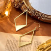 Gold Plated Lightweight Statement Rhombus Drop Earrings Leverback Hook Earing for Women Mom Girls - Image 5