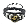12 Constellation Bracelet Scorpio Sagittarius Capricorn Aquarius Black Rope Leather Button Bracelet Zodiac Jewelry For Gift - Image 3