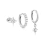 3PCS Stainless Steel Round Star Dangle Earrings Set for Women Gold Plated Punk Unisex Rock Earring Piercing Jewelry - Image 8