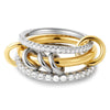 Multilayer Everly Stacked Ring Chunky Gold Plated Interlocking Zircon Multi Link Connected Rings Eternity Statement Jewelry Gift - Image 7