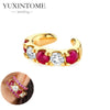 1PC Plated Gold Ear Cuff Earrings Ear Clip for Women Purple/Green/Turquoise No Pierced Earrings Jewel - Image 14