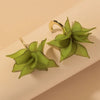 Acrylic Matcha Green Flowers Petal Earrings for Women C Shaped Drop Earring Party Wedding Ear Jewelry - Image 7