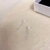 Silver Stud Earrings Cherry Blossom Tassel Unique Simple Elegant Accessories - Image 5