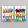 9Pair/Set Acrylic Small Chunky Waterdrop Earrings Dupes for Women Matte Colorful Dome Tear Drop Earring Hoops Jewelry - Image 6