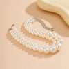 Two-Piece Imitation Pearl Beaded Choker Set in Gold-Tone - Image 13