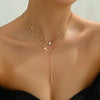 Y Shape Tassel Water-drop Zircon Layered Necklace for Women Minimalist Clavicle Chain Y2K Jewelry Accessories Party Gift - Image 3
