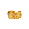 Floral Cuff Bracelet in Stainless Steel with Gold-Tone Finish - Image 20