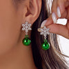 Sparking Snowflake Earrings For Women Shiny Zircon Imitation Pearl Firework Earring Christmas Year Party Jewelry - Image 23