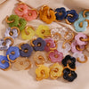 Resin Flower Accessories Hoop Earrings Y2K Women's Earrings Gold Plated Colorful 316L Stainless Steel - Image 6