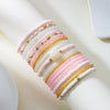 17/10PCS/Set Elastic Pink Color Rice Bead Bracelets for Women Handmade Beads Chain Bangle Bohemian Stackable Jewelry - Image 8