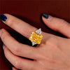 Geometric Big Square Stone Rings For Women Silver Color Charm Pink Yellow Zircon Wedding Bands Index Finger Party Jewelry - Image 3