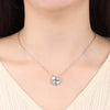 Silver Two-Way Inlaid Stone Four-Leaf Clover Heart Necklace For Women Elegant Party Jewelry Female Pendant Gifts - Image 3