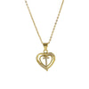 A-Z English Letter Initial Necklace Gold Plated Necklace Micro Setting Zircon Heart Necklace for Women - Image 24