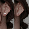 Simple Zircon Star Moon Mini Earrings for Women Cute Korean Planet Asymmetric Ear Studs Piercing Earrings Jewelry Gifts - Image 3