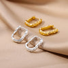 Vintage U-Shape Square Hoop Earrings For Women Stainless Steel Geometric Square Earring Wedding Aesthetic Jewerly Gift - Image 6