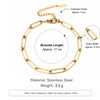 5Pcs Stackable Bracelets Women Stainless Steel Gold Plated Box/Paperclip/Beaded Link Chain Bracelet Jewelry - Image 10