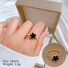 Stainless Steel Five-Petal Flower Ring in Multiple Colors - Image 25