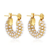 Cubic Zirconia Huggie Hoop Earrings in Gold-Tone Stainless Steel - Image 33